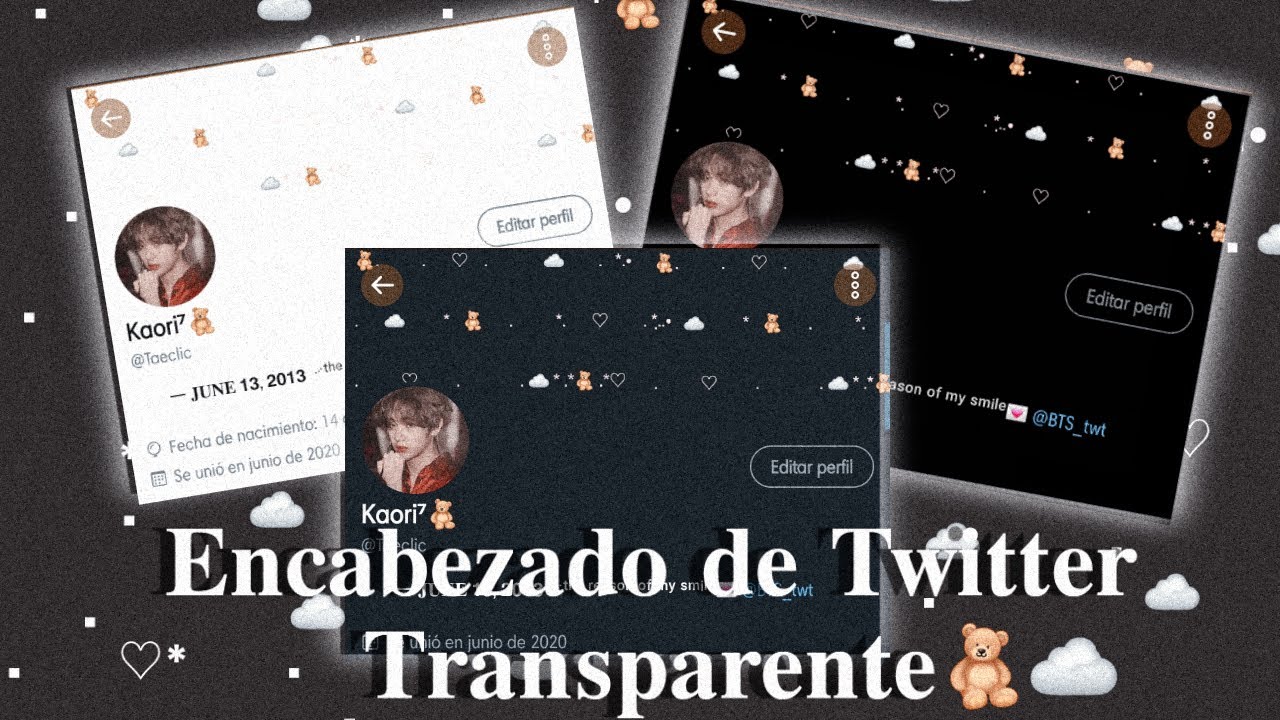 ˚༘✧ ❛.» Edit Layout/Header Twitter Transparente