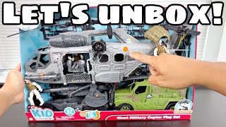 Unboxing of GIANT MILITARY HELICOPTER PLAY SET