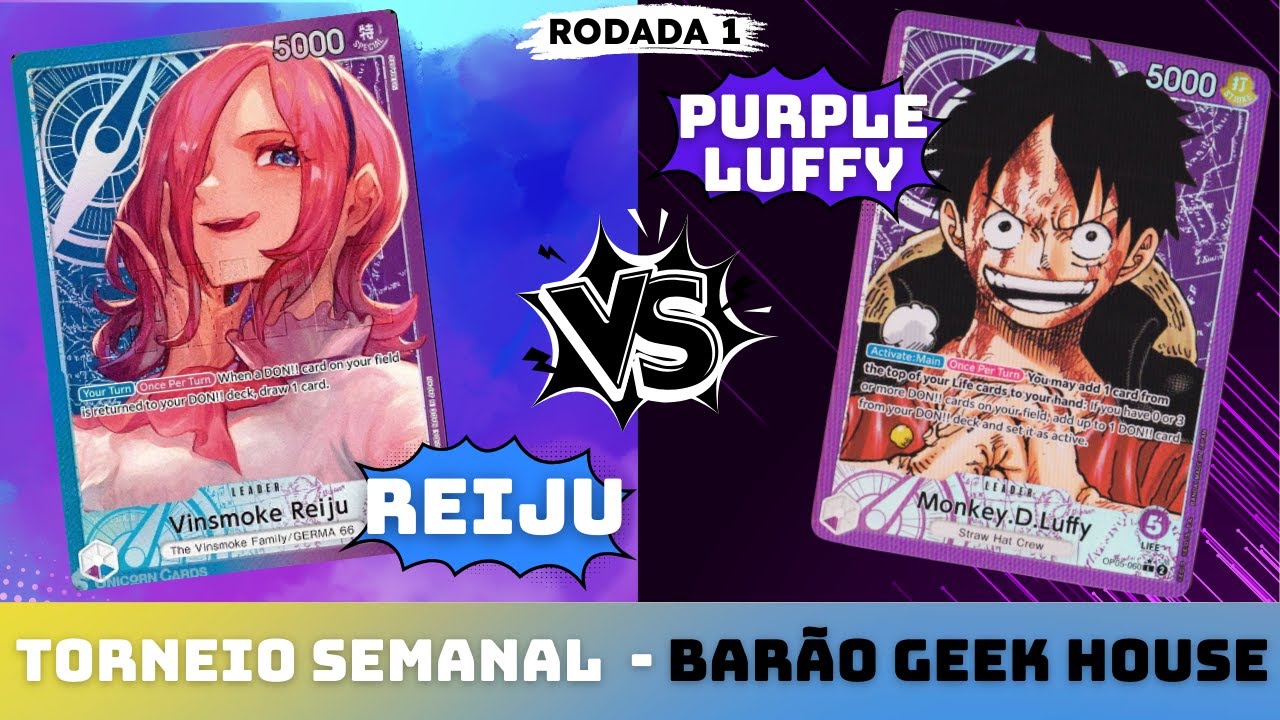 Vinsmoke Reiju x Purple Luffy - Torneio Semanal Barão Geek - One Piece Card Game Gameplay PT/BR