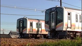 E129系B13編成とE129系B23編成の離合