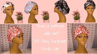 How to DIY Draw a #Free Pattern and #Sewing of #European Style Scrub Cap/슂게 만들수있는 유럽 스타일 두건 스크럽 모자