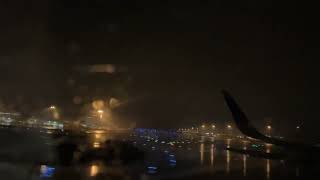 Hk Express A321neo  takeoff from a dark and rainy KIX!