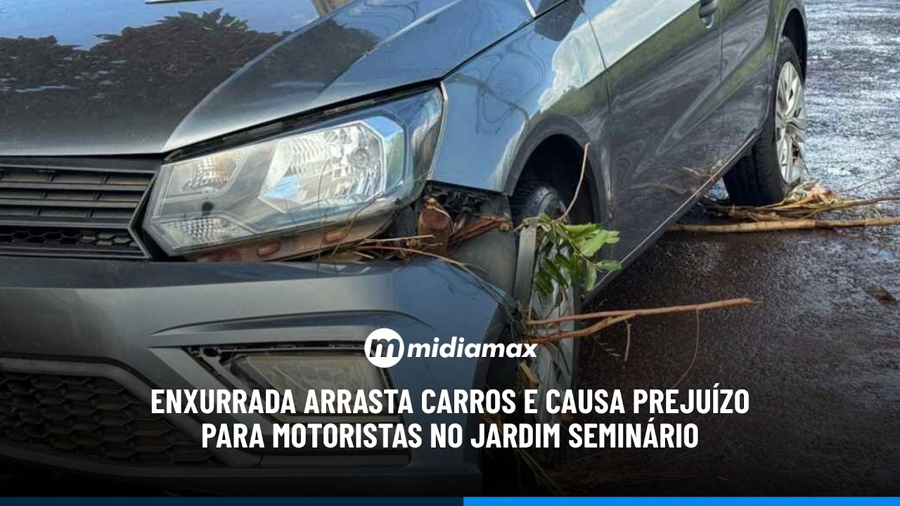 VÍDEO: Enxurrada arrasta carros e causa prejuízo a moradores no Jardim Seminário