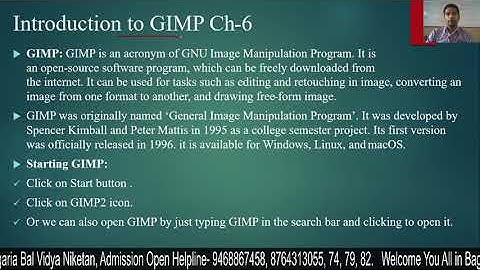 Class VI Computer :Introduction to GIMP-1 (Ch- 6)