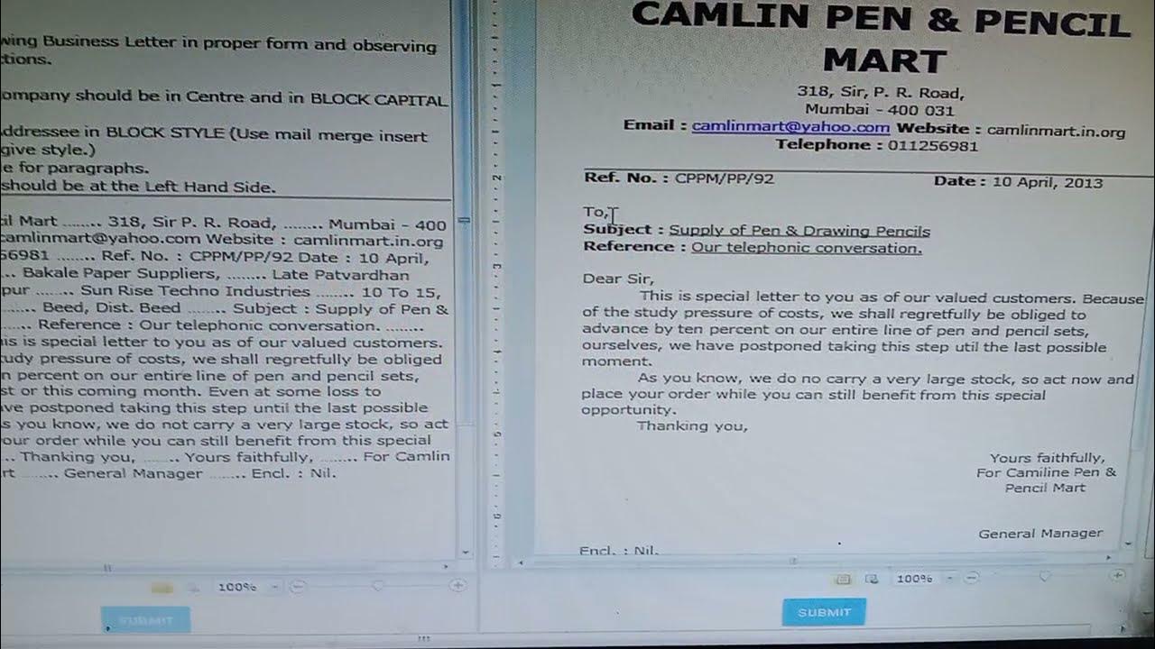 Gcc tbc english 40 letter formatting computer typing by kamlesh bhad