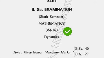 2017 Cdlu BSc 6th Sem Maths Dyanamics Question Paper