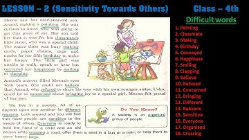 L - 2 (Sensitivity Towards Others) Class 4th DAV School | We and Our World - KLWP