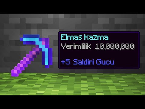 minecraft'ta elmas kazmaya verimlilik 10.000 verirsen nolur?