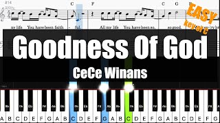 Download Lagu 🎹CeCe Winans - Goodness Of God (Key of C) Sheet + Lyrics + Chords Piano Easy Tutorial🎹 MP3