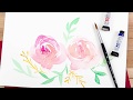 Loose floral watercolor brushstrokes  blick art materials fb live 423