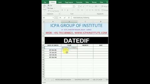 Datedif Year Formula #excel #exceltips #exceltricks #exceltutorial #computer #computerknowledge