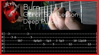 Burn Guitar Solo Lesson - Deep Purple (with tabs) chords