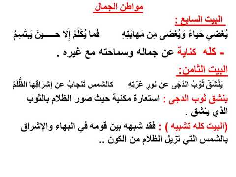 الل غ ة الع ربي ة الف رقة الأولى ن ص في المدح خاتمة الأبيات أ محمد أنور فتحي ITEC FAYOUM
