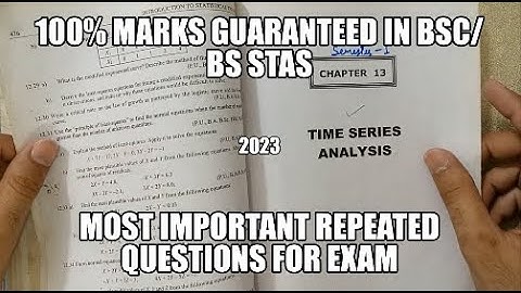 Ch#13 Time Series Analysis Full Chapter Most Important Questions For BS/BSC Statistics Exam 2023