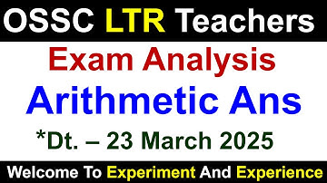 OSSC LTR Arithmetic Answer #ossc #osscltr #ossccgl #osscexam