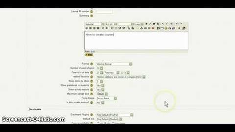 Creating courses in Moodle 1.9