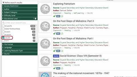 Refine Search Results on NDLI Portal