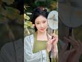 Hanfu Girl with a Round Fan 🍃✨ #cosplay #shorts