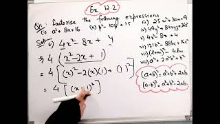 Factorise the following algebraic expressions a^2+8a+16 I