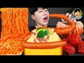 ASMR MUKBANG 직접 만든 대왕 가래떡 떡볶이 소세지 양념 치킨먹방! & 레시피 FIRE NOODLES AND Tteokbokki EATING SOUND!