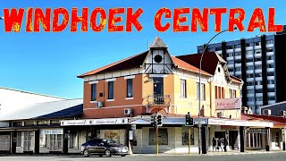 Living in Namibia: Windhoek by car: central part of the city in southern Africa