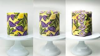 SPRING TIME PATTERN CAKE - Small 6” cake - Cake Recipe & Tutorial (visit anhbakes.com for recipes)