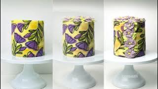 SPRING TIME PATTERN CAKE - Small 6” cake - Cake Recipe & Tutorial (visit anhbakes.com for recipes)