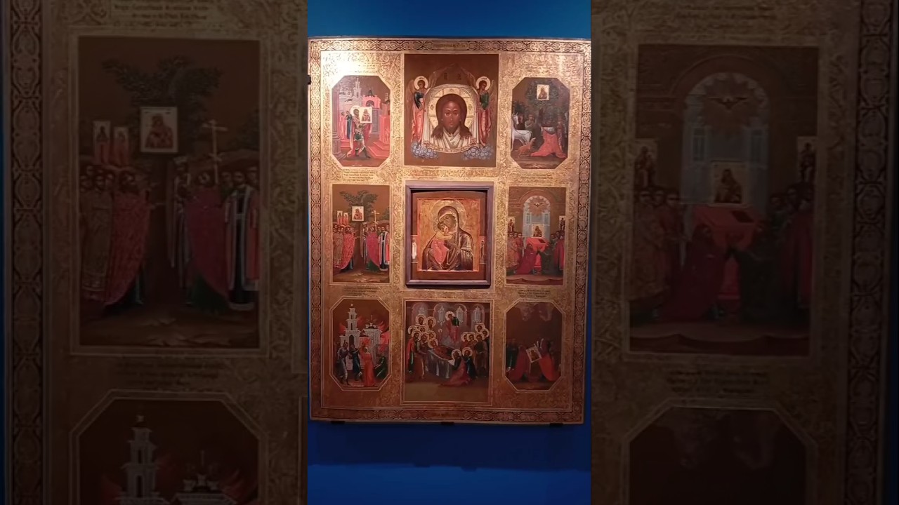 Икона Богоматери Фёдоровской, обрамленная сказаниями о чудесах. 