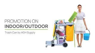 Promotion on Indoor/Outdoor Trash Can & Janitorial/Cleaning Carts by AGH Supply
