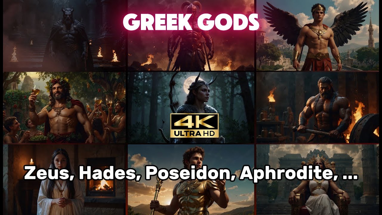 GREEK GODS (Zeus, Hera, Poseidon, Demeter, Athena, Apollo, Artemis, Ares, Aphrodite, Hephaestus,...)