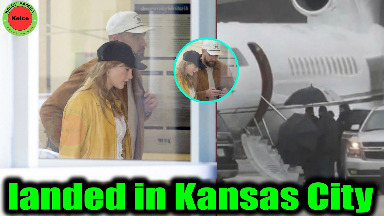 Трэвис Келси и его невеста Тейлор Свифт покидают Нью-Йорк и возвращаются в Канзас-Сити после Дня ...