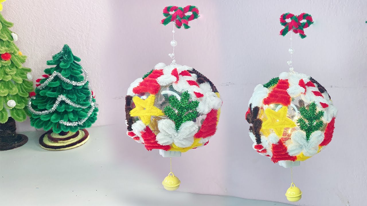 DIY Flower Christmas Ball Ornament with Pipe Cleaner DIY Christmas