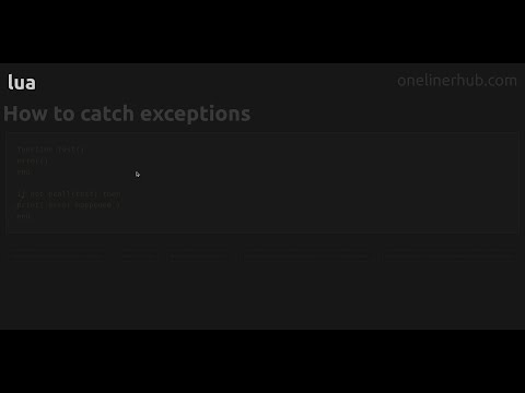 How to catch exceptions #lua
