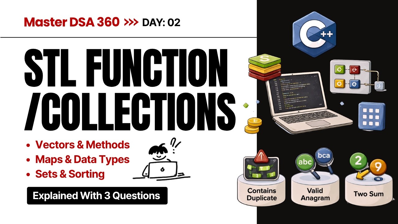 STL in C++ | Vectors, Map, Set, Sorting | STL Data Type & Function | LC ...