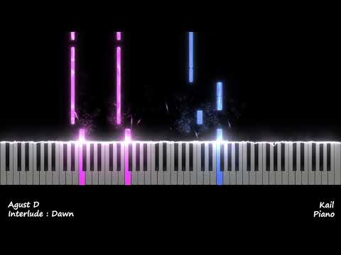 Agust D (BTS SUGA) "Interlude Dawn" Piano Tutorial 🎵