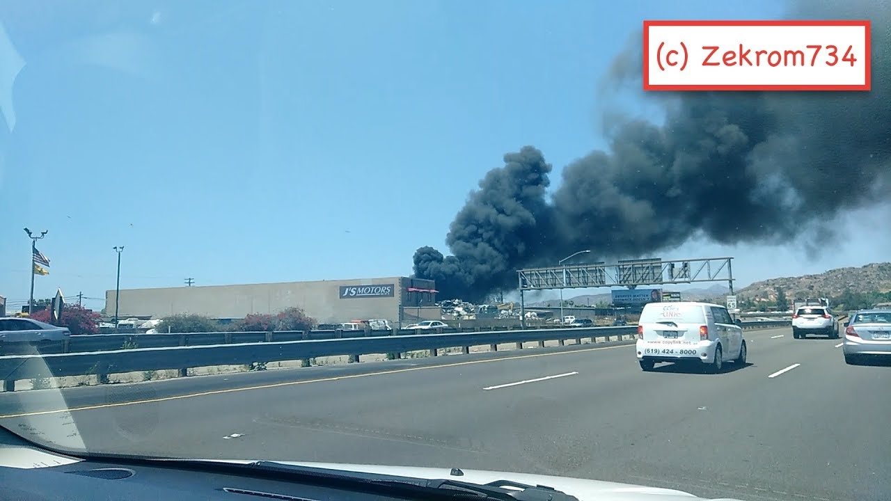 The fire at "All Ways Metal RecyclIng" center In El Cajon, CA on May 16