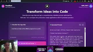 OneShot App Prompt Generator // made on Bolt.new for the Bolt.new community // Bolt Hackathon