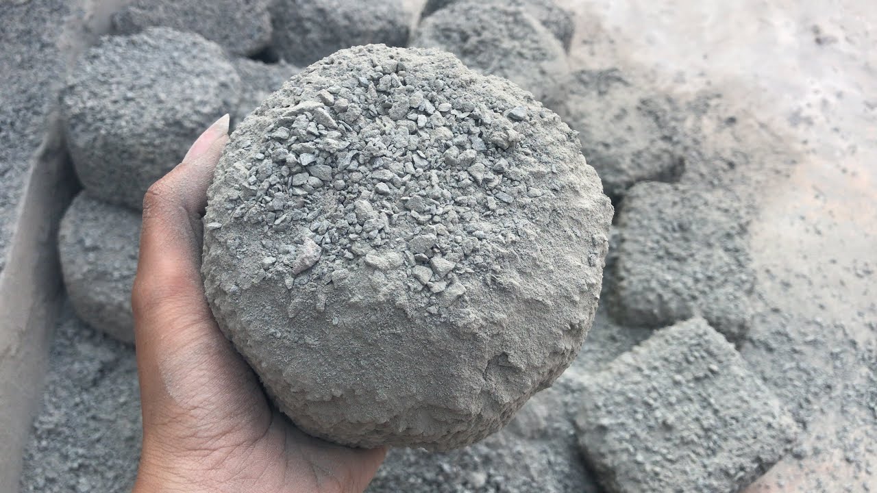Grey concrete dry floor crumbling with super satisfying texture relaxing video 🔥