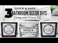 3 Quick & Easy Bathroom Decor DIYs Using Your Cricut Joy | Dollar Tree DIYs