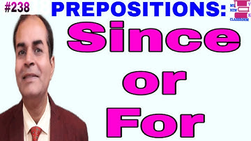 Since or for prepositions English Grammar lessons vijay kumar