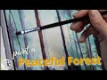 Easy Peaceful Forest Painting / Acrylic Painting