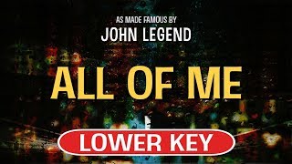 All Of Me (Karaoke Lower Key) - John Legend chords