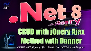 CRUD with jQuery Ajax Method in .NET 8 using Dapper ORM in Hindi