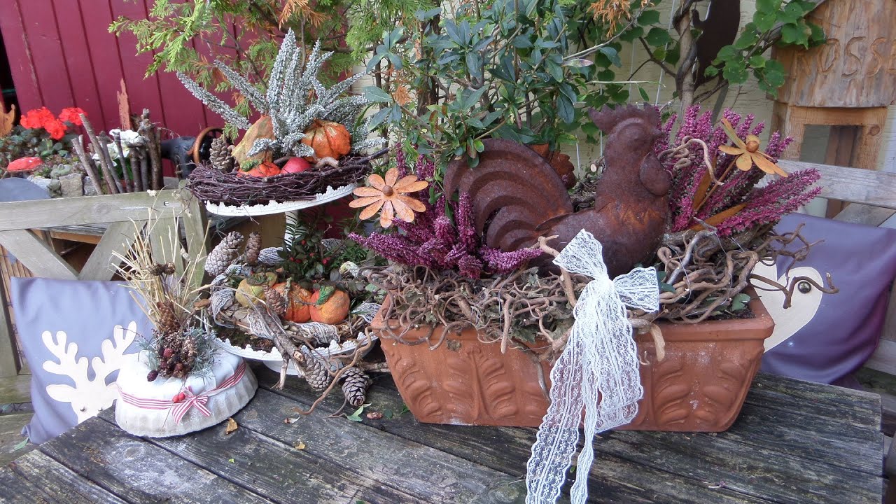 Auen Shabby Chic HERBST & WNTER Deko im Blumenkasten und Natur-Krnze  binden...