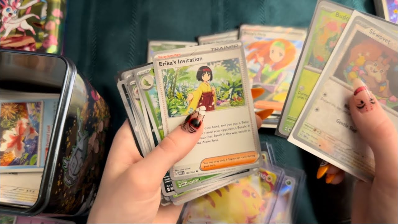 Card pack opening ASMR - Pokémon, Garbage Pail Kids, Dragon Ball - tapping, tracing, card flipping