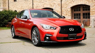 2021 Infiniti Q50S Red Sport 400 Review - Start Up, Revs, Walk Around, and Test Drive