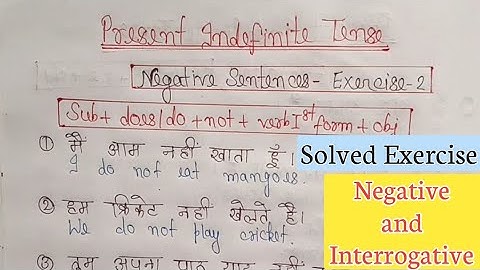 Present indefinite tense by Jaideep  Sir | Present indefinite negative sentence/tense and Example.