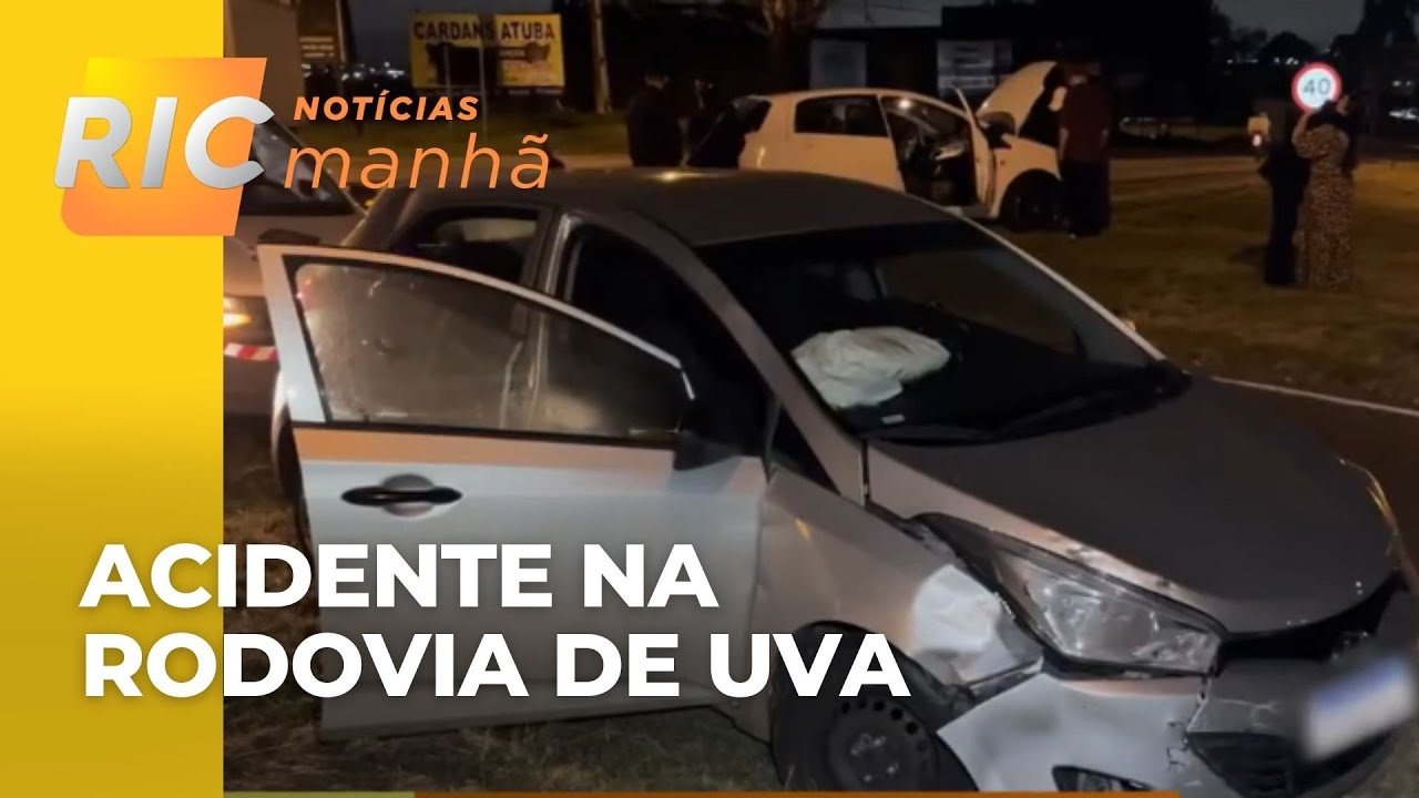 Batida entre carros na Rodovia da Uva em Colombo, local é conhecido pelo  alto número de acidentes