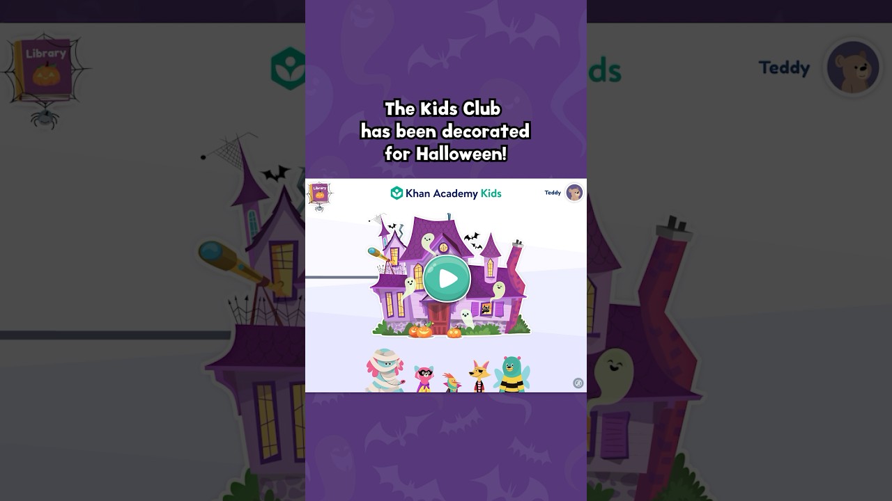 Open the Khan Academy Kids app by October 31 for Halloween learning fun. #halloween #kids