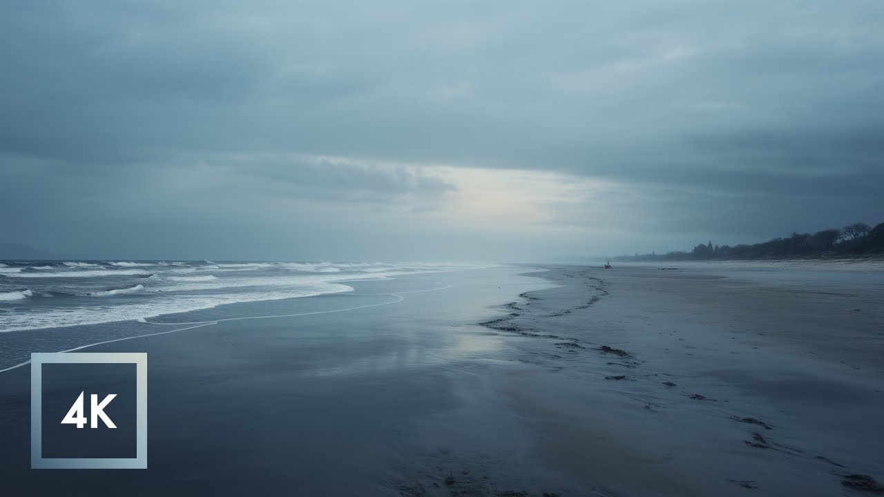 Rainy Ocean Walk at Hilton Head Island - Soothing Ocean Sounds  ASMR